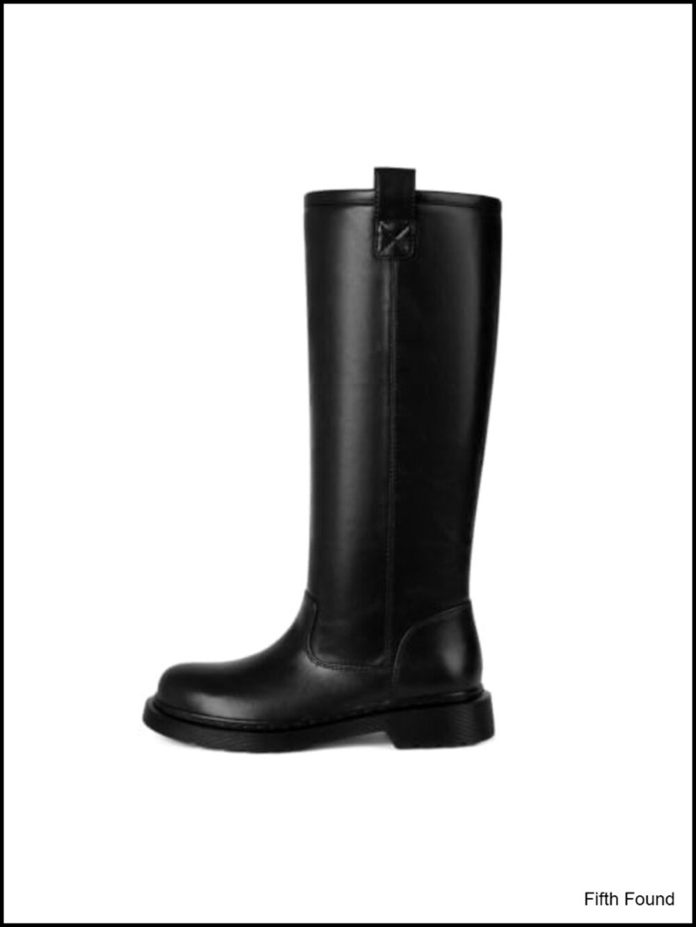 Women's Knee High Boots Square Toe Low Heel Slip On Faux Leather Block Heel